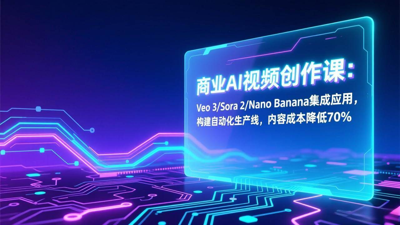 （17070期）商业AI视频创作课：Veo 3/Sora 2/Nano Banana集成应用，构建自动化生产线，内容成本降低70%-K6源码网