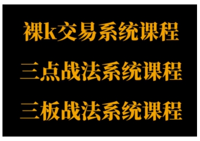 裸K体系、三点体系、三板体系三套系统课程，从基础到进阶，助力交易者构建系统化交易思路-K6源码网