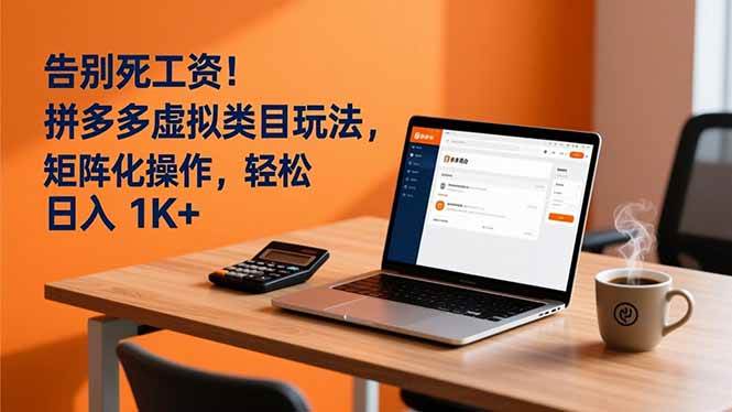（16943期）告别死工资！拼多多虚拟类目玩法，矩阵化操作，轻松日入 1K+-K6源码网