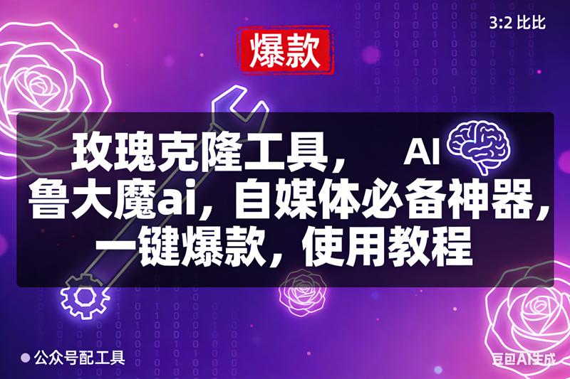 （16847期）玫瑰克隆，鲁大魔ai，自媒体必备神器，一键爆款工具，详细介绍和。使用教程-K6源码网