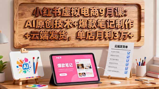 (16287期)小红书虚拟电商9月课:AI原创技术+爆款笔记制作+云端发货,单店月利3万+-K6源码网