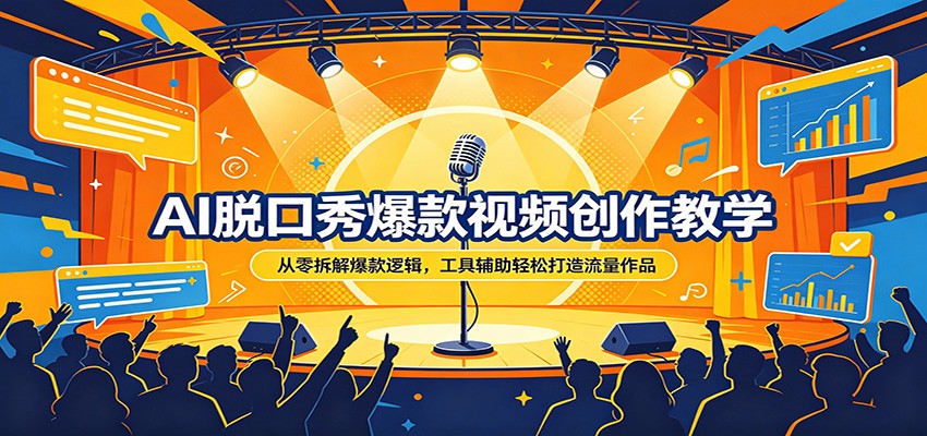 AI脱口秀爆款视频创作教学：从零拆解爆款逻辑，工具辅助轻松打造流量作品-K6源码网