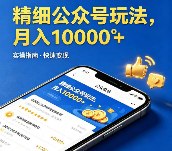 精细化公众号玩法，我们给你提供文章，你来负责发布，收益可观，月入1W+【揭秘】-K6源码网