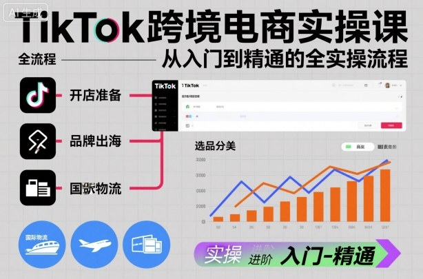 TikTok跨境电商实操课,从入门到精通的全实操流程-K6源码网