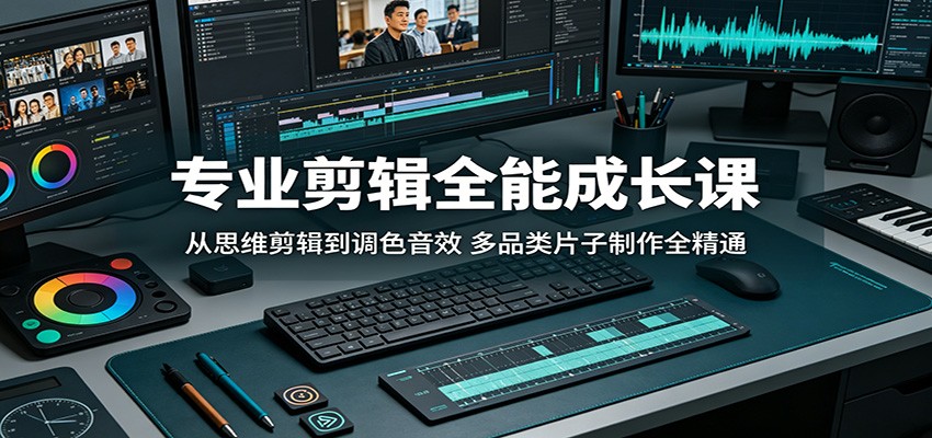 专业剪辑全能成长课：从思维剪辑到调色音效，多品类片子制作全精通-K6源码网