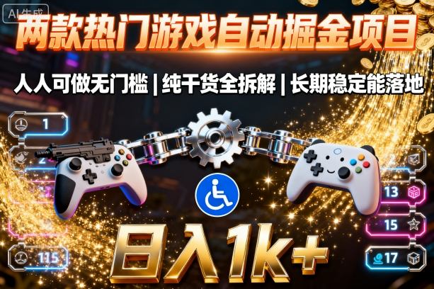 两款热门游戏自动掘金项目,人人可做无门槛,纯干货全拆解,长期稳定能落地,日入1k+【揭秘】-K6源码网