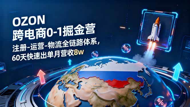 （16277期）OZON跨境电商0-1掘金营：注册-运营-物流全链路体系，60天快速出单月营收8w-K6源码网
