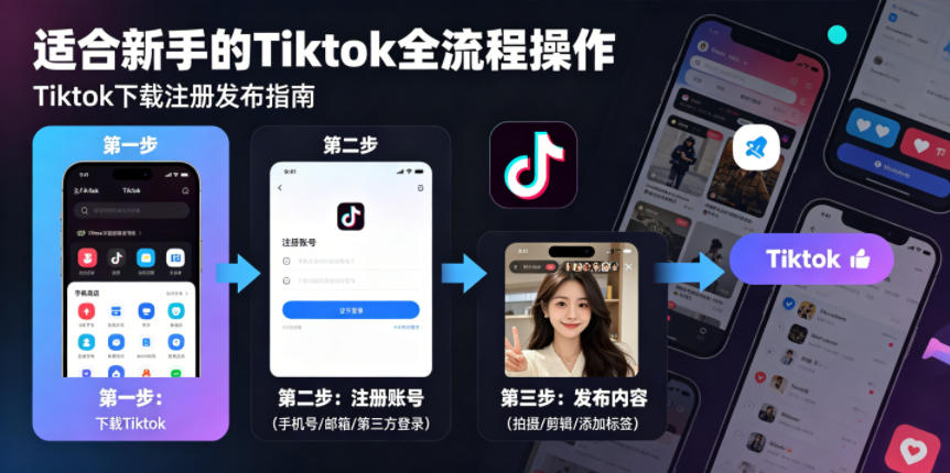 Tiktok下载注册发布，适合新手的Tiktok全流程操作-K6源码网