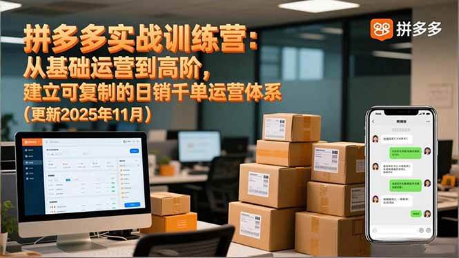 （16700期）拼多多实战训练营：从基础运营到高阶，建立可复制的日销千单运营体系（更新11月）-K6源码网