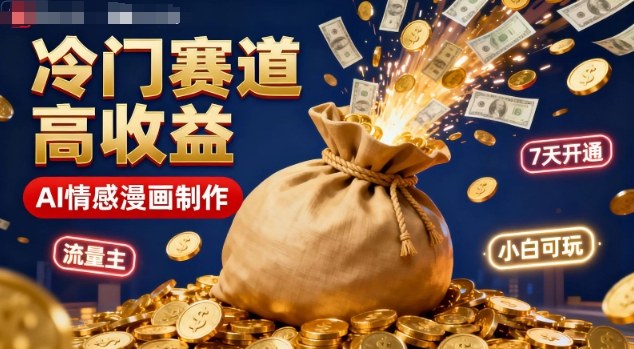 公众号冷门赛道，用AI做情感漫画，7天开通流量主，操作简单，小白可玩-K6源码网