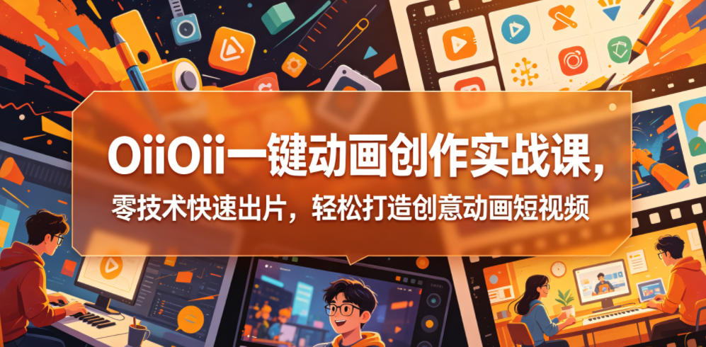 OiiOii一键动画创作实战课,零技术快速出片,轻松打造创意动画短视频-K6源码网