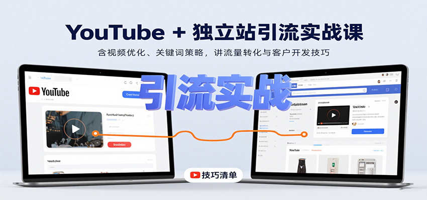 YouTube+独立站引流实战课:含视频优化、关键词策略,讲流量转化与客户开发技巧-K6源码网