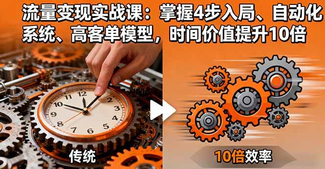 （16197期）流量变现实战课：掌握4步入局、自动化系统、高客单模型，时间价值提升10倍-K6源码网