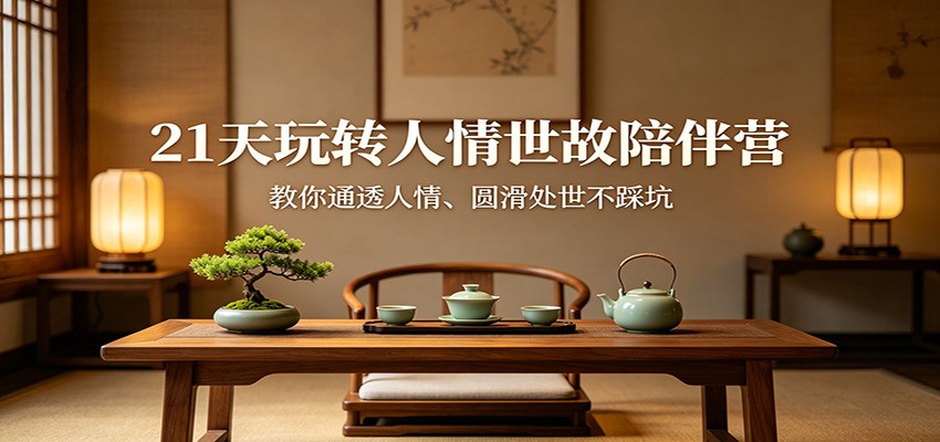 21天玩转人情世故陪伴营:教你通透人情、圆滑处世不踩坑-K6源码网