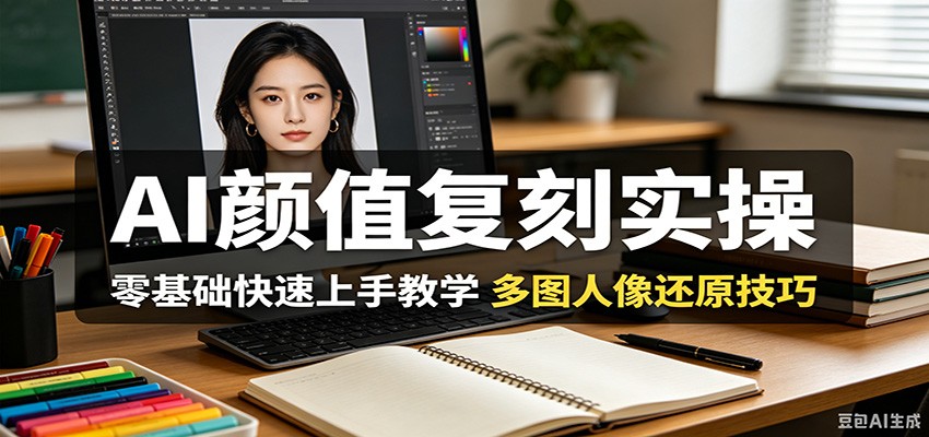 AI颜值复刻实操，零基础快速上手教学，多图人像还原技巧-K6源码网