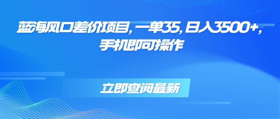 (15714期)蓝海风口差价项目,一单35,日入3500+,手机即可操作-K6源码网