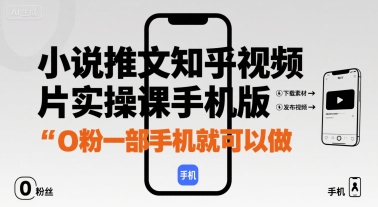 小说推文知乎视频图片实操课手机版,0粉一部手机就可以做-K6源码网