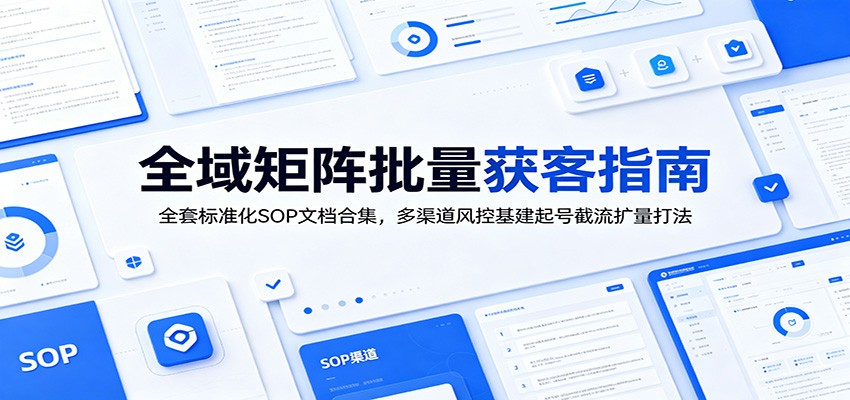 全域矩阵批量获客指南：全套标准化SOP文档合集，多渠道风控基建起号截流扩量打法-K6源码网