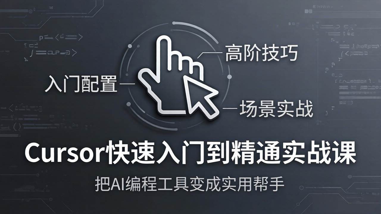 （17794期）Cursor快速入门到精通实战课：入门配置+高阶技巧+场景实战，把AI编程工具变成实用帮手-K6源码网