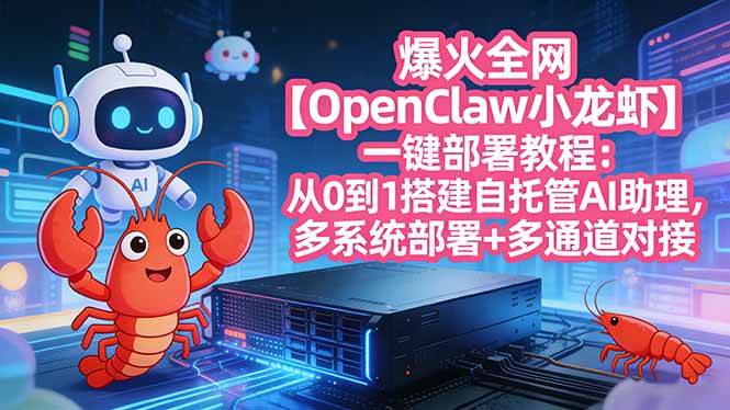 （17612期）爆火全网【OpenClaw 小龙虾】一键部署教程：从0到1搭建自托管AI助理，多系统部署+多通道对接-K6源码网