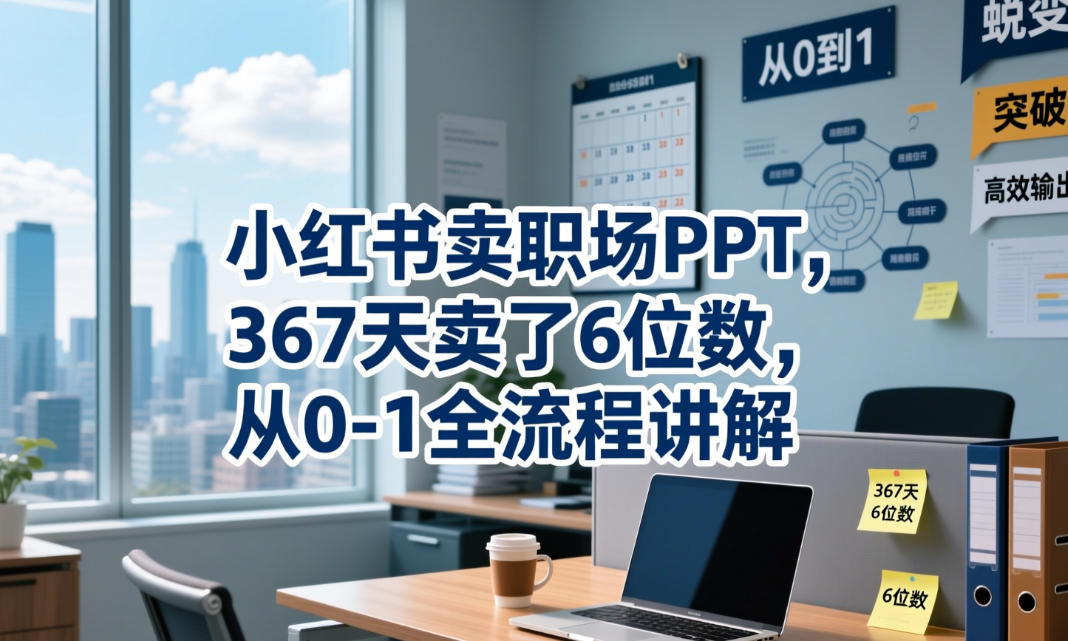 小红书卖职场PPT,367天卖了6位数,从0-1全流程讲解-K6源码网