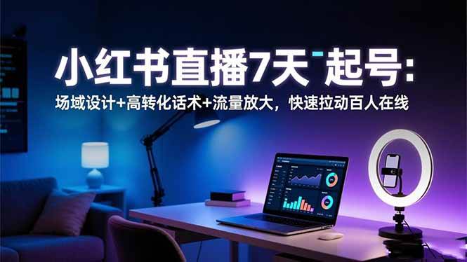 （16537期）小红书直播7天起号：场域设计+高转化话术+流量放大，快速拉动百人在线-K6源码网