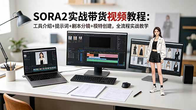 （18718期）SORA2实战带货视频教程：工具介绍+提示词+剧本分镜+模特创建，全流程实战教学-K6源码网