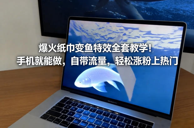 爆火纸巾变鱼特效全套教学！手机就能做，自带流量，轻松涨粉上热门-K6源码网