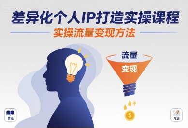 差异化个人IP打造实操课程,实操流量变现方法-K6源码网