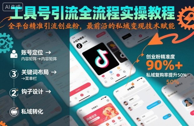工具号引流全流程保姆级实操教程,全平台精准引流创业粉,最前沿的私域变现技术赋能-K6源码网