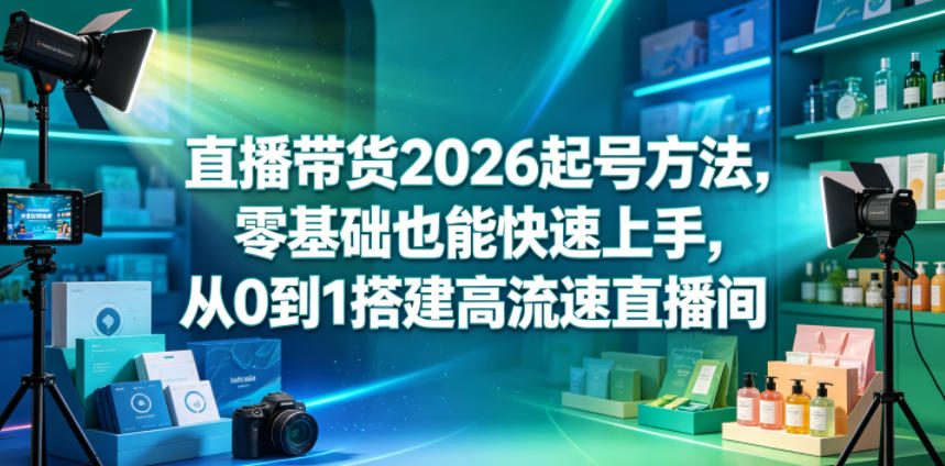 直播带货2026起号方法，零基础也能快速上手，从0到1搭建高流速直播间-K6源码网