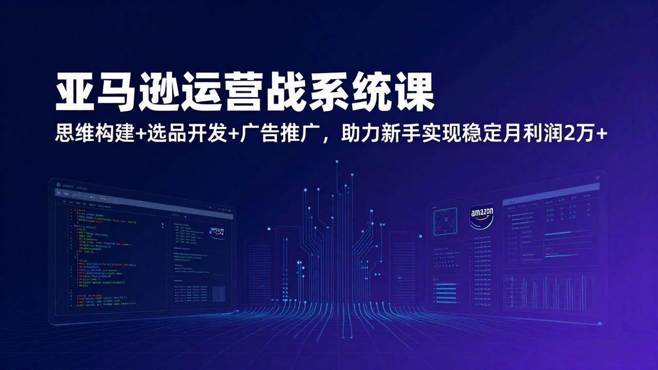 （17311期）亚马逊运营实战系统课，思维构建+选品开发+广告推广，助力新手实现稳定月利润2万+（更新）-K6源码网