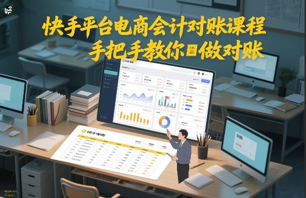 快手平台电商会计对账课程，手把手教你做对账-K6源码网