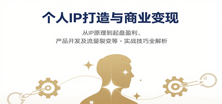 个人IP打造与商业变现,从IP原理到起盘盈利、产品开发及流量裂变等实战技巧全解析-K6源码网