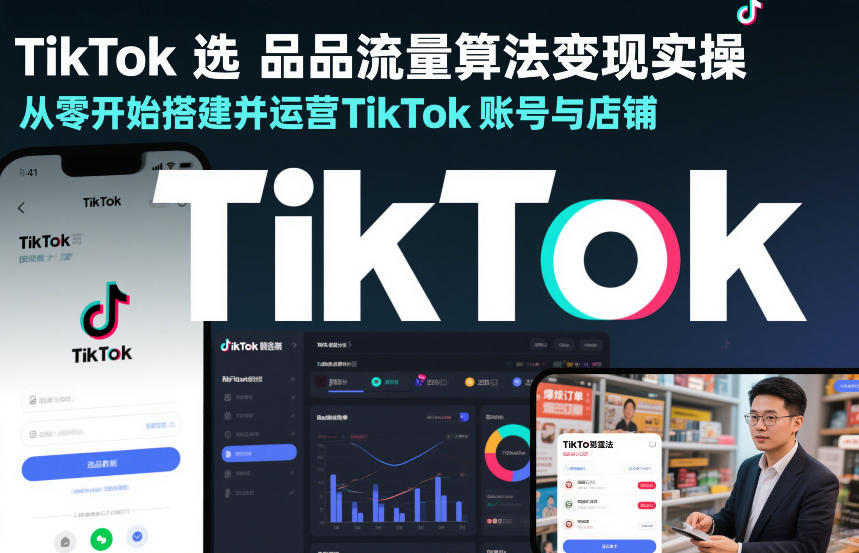 TikTok选品流量算法变现实操，从零开始搭建并运营TikTok账号与店铺-K6源码网