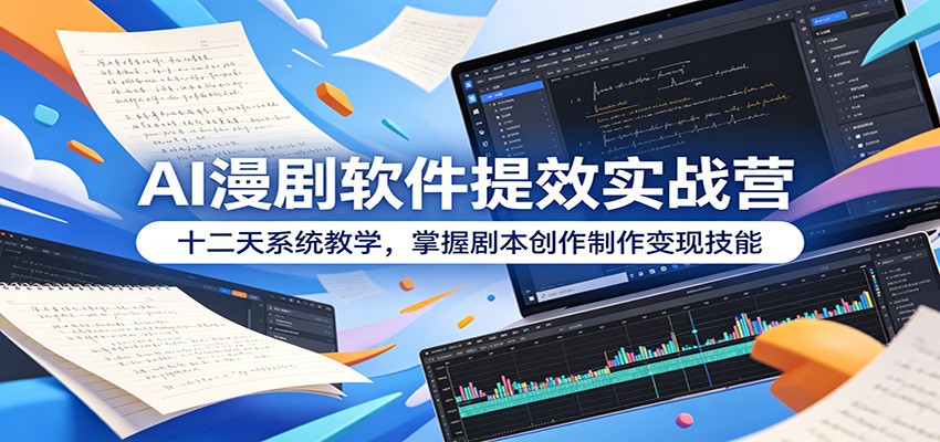 AI漫剧软件提效实战营:十二天系统教学,掌握剧本创作制作变现技能-K6源码网