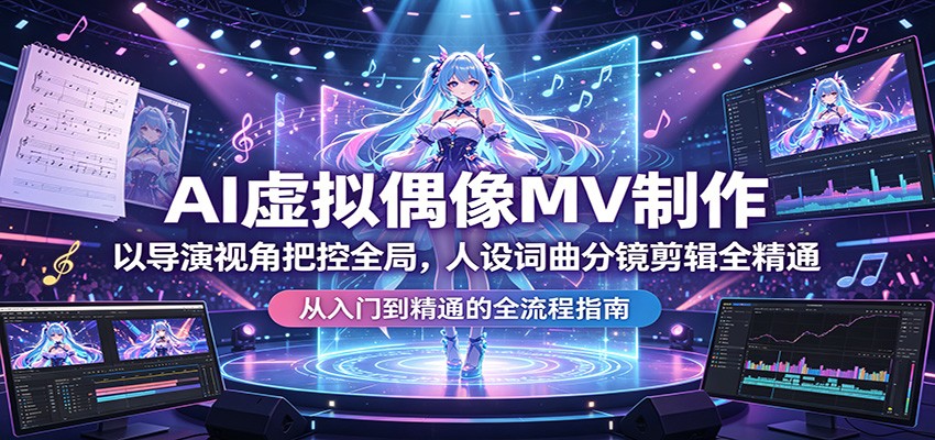 AI虚拟偶像MV制作：以导演视角把控全局，人设词曲分镜剪辑全精通-K6源码网