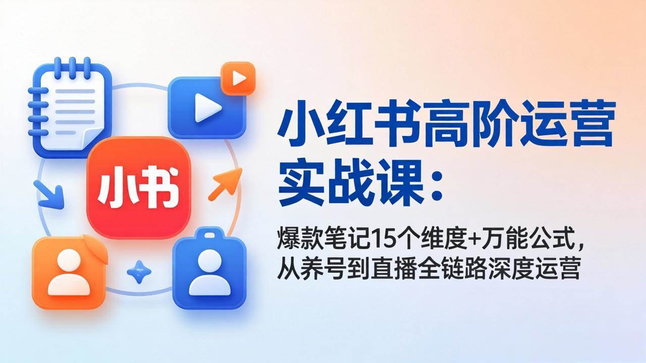 （17844期）小红书高阶运营实战课：爆款笔记15个维度+万能公式，从养号到直播全链路深度运营-K6源码网