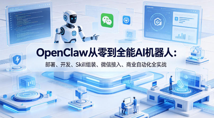 OpenClaw从零到全能AI机器人：部署、开发、Skill组装、微信接入、商业自动化全实战-K6源码网