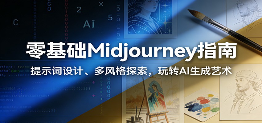 零基础Midjourney指南：提示词设计、多风格探索，玩转AI生成艺术-K6源码网