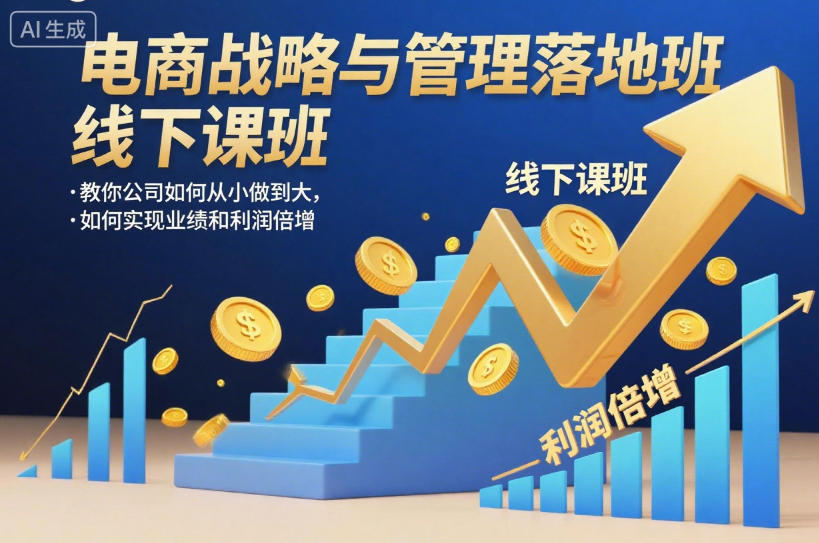 电商战略与管理落地班线下课，教你公司如何从小做到大，如何实现业绩和利润倍增【录音】-K6源码网