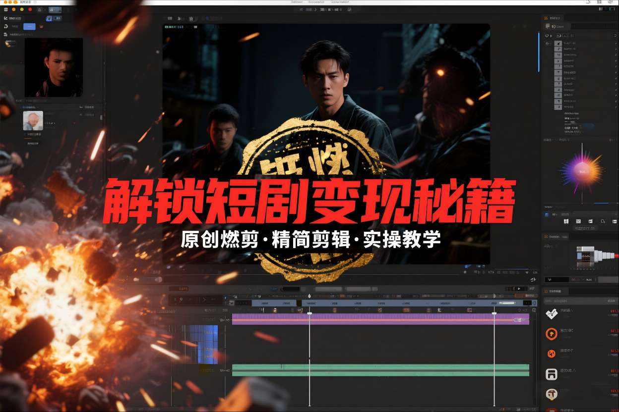 短剧拉新之原创燃剪精简剪辑实操课,解锁短剧变现秘籍-K6源码网