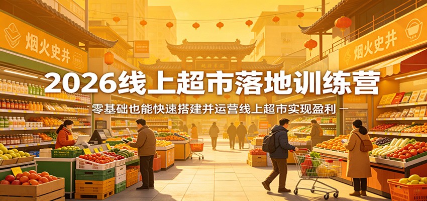 2026线上超市落地训练营,零基础也能快速搭建并运营线上超市实现盈利-K6源码网