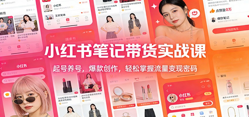 小红书笔记带货实战课：起号养号，爆款创作，轻松掌握流量变现密码-K6源码网