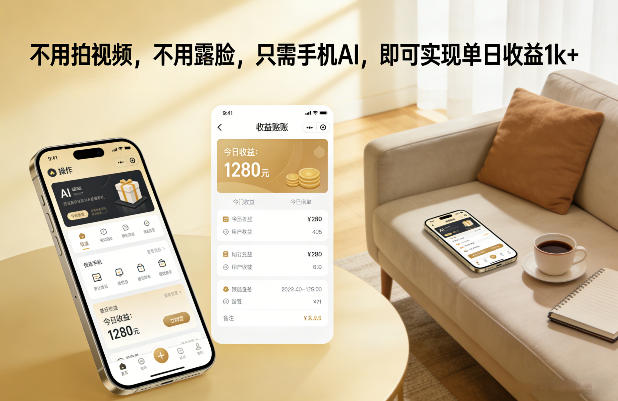 不用拍视频，不用露脸，只需手机AI，即可实现单日收益1k+【揭秘】-K6源码网