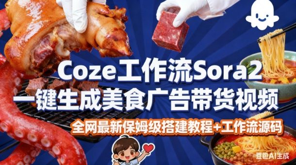 coze扣子智能体sora2一键生成美食广告高端视频工作流保姆级拆解教程,无需剪辑,无需拍摄-K6源码网