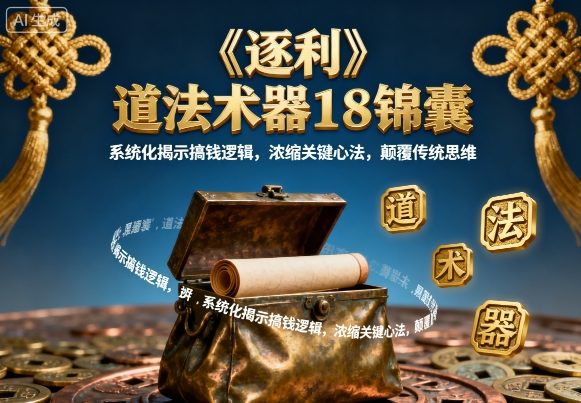《逐利》道法术器18锦囊,系统化揭示搞钱逻辑,浓缩关键心法,颠覆传统思维-K6源码网