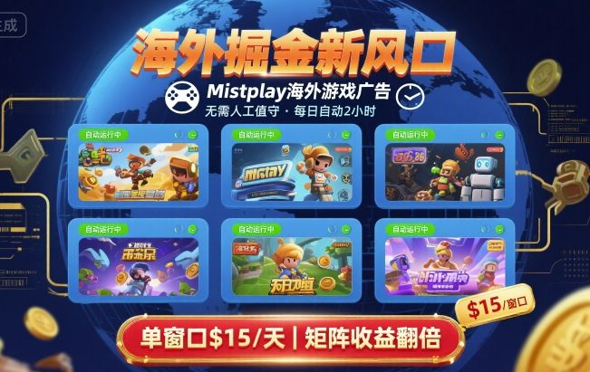 海外掘金新风口,Mistplay海外游戏广告,每日自动运行,单窗口稳入2美刀 ,可矩阵操作【揭秘】-K6源码网
