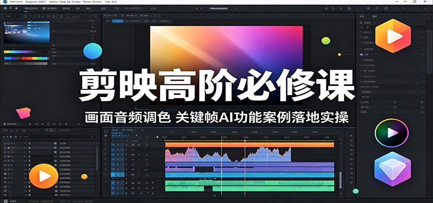 剪映高阶必修课：画面音频调色，关键帧AI功能案例落地实操-K6源码网