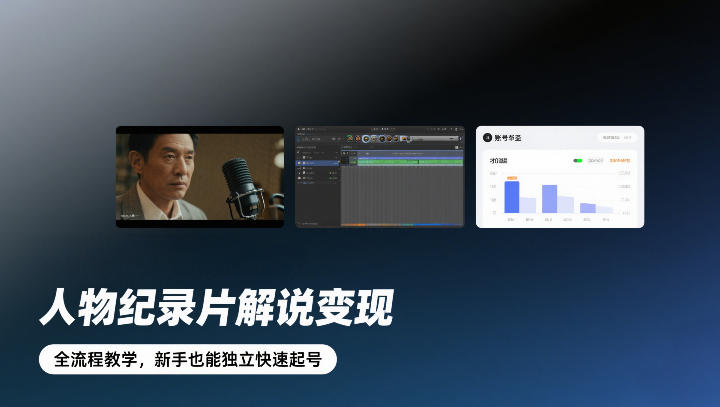 人物纪录片解说变现，全流程教学，新手也能独立快速起号-K6源码网